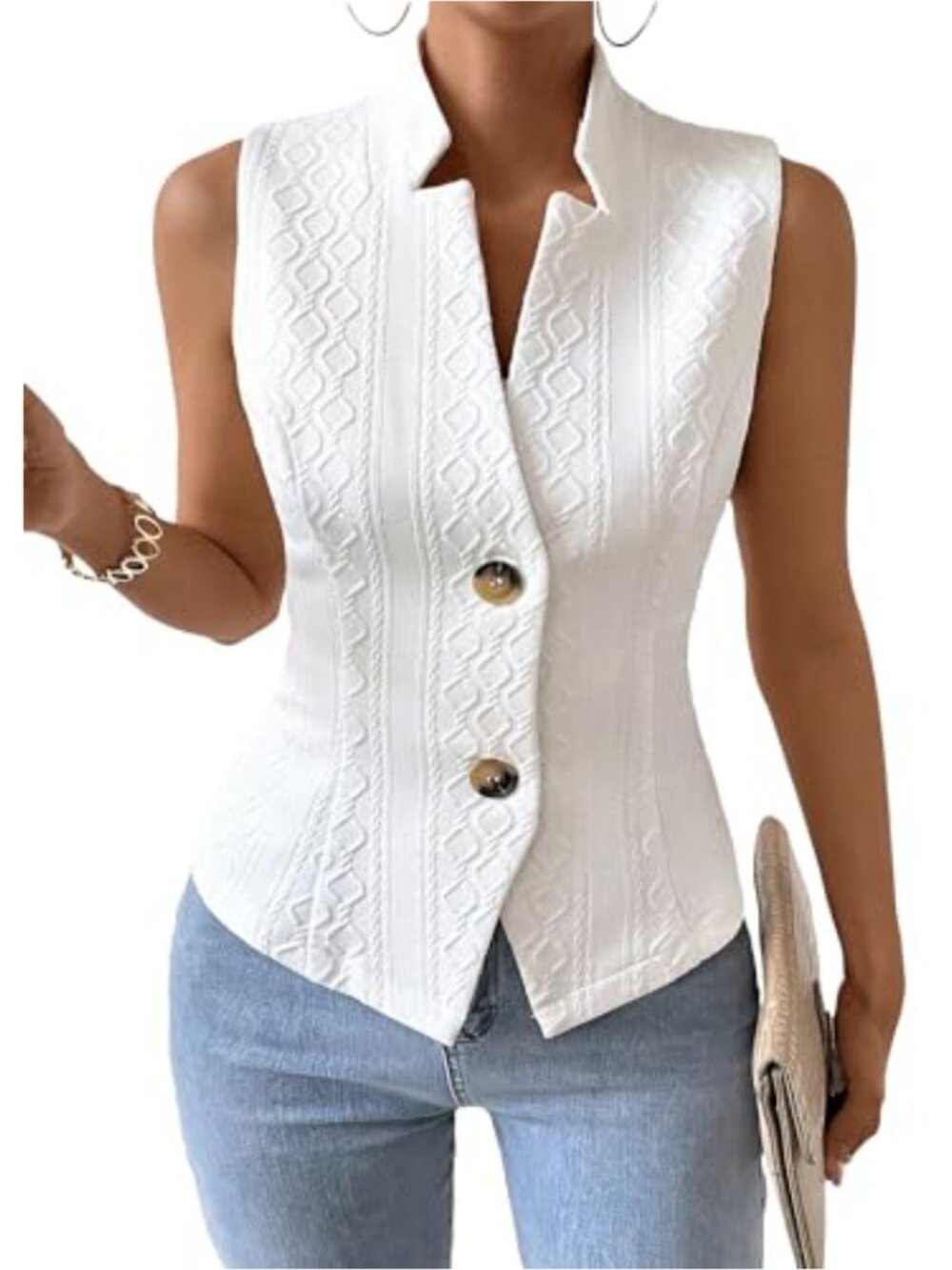 Women's Sleeveless Sweater Vest - Knit Stretchy Lightweight Office Top